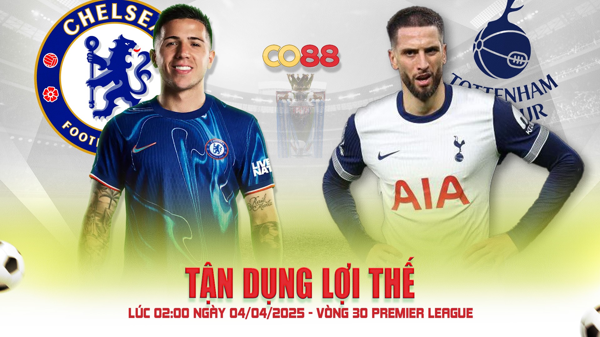 CO88 Dự Đoán Chelsea vs Tottenham - Vòng 30 Premier League (02:00 - 04/04/2025)